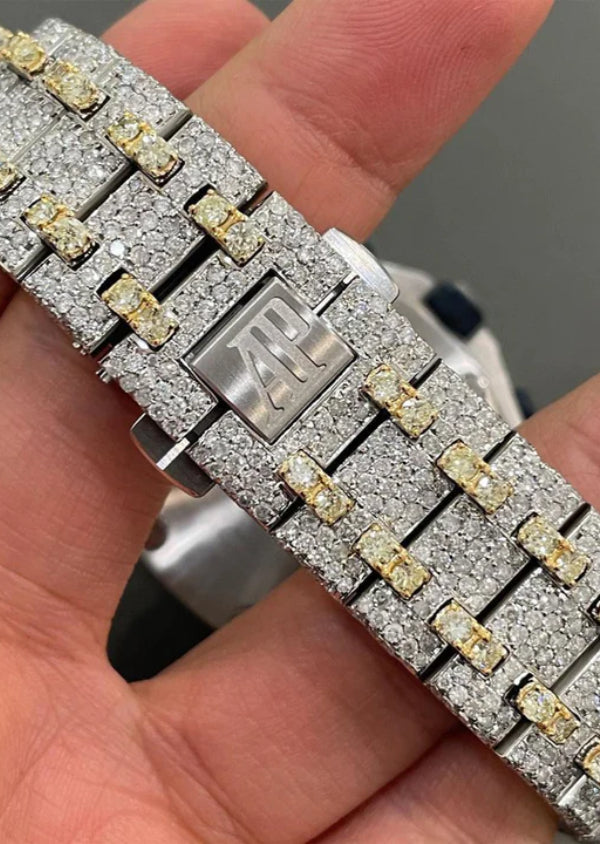 Iced Out Dual Tone Moissanite Diamond AP Luxury Watches