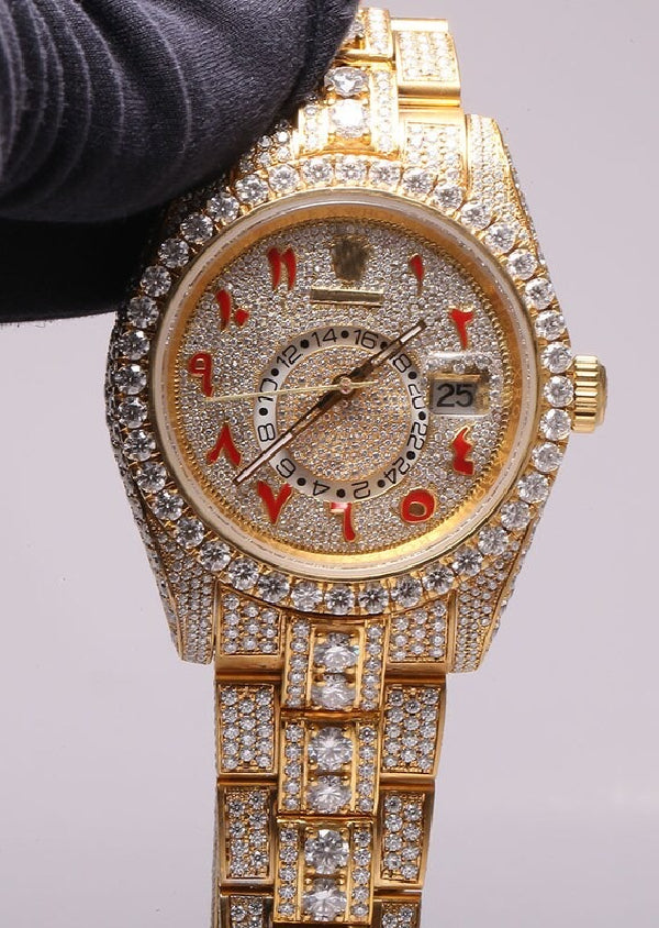 Iced Out Moissanite Diamond Rolex Hip Hop Luxury Watches