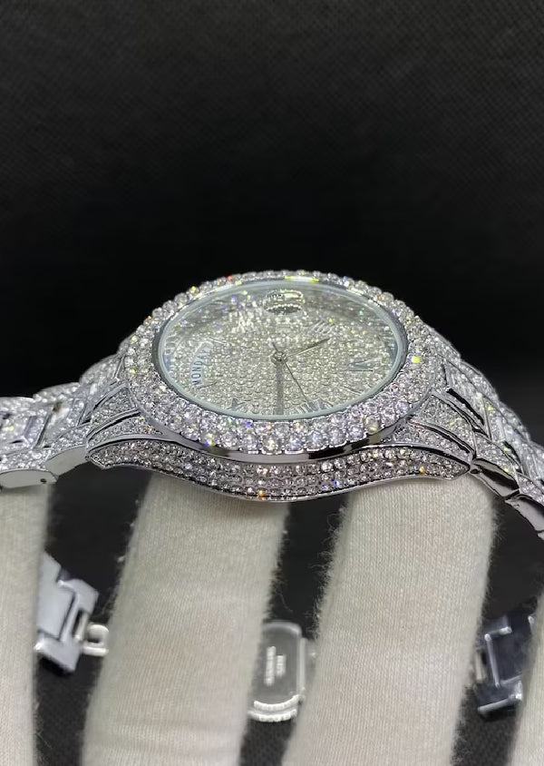 Iced Out Moissanite Diamond Customized Watch for Men's