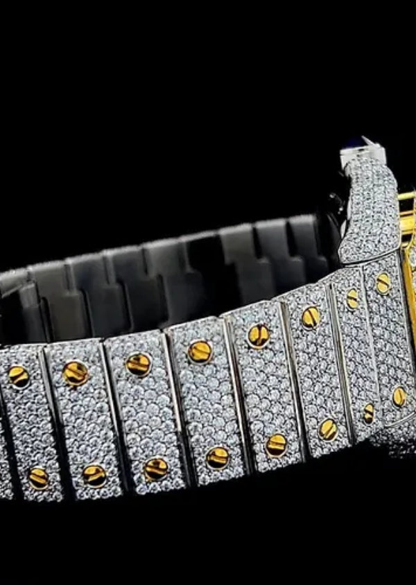 Iced Out Skeleton Dial Moissanite Diamond Watches for Men's