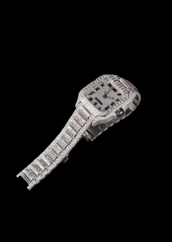 Baguette Cut Moissanite Diamond Iced Out Customized Hip Hop Watches for Him