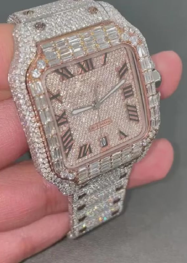 Iced Out Cartier Moissanite Diamond Customized Hip Hop Luxury Watches