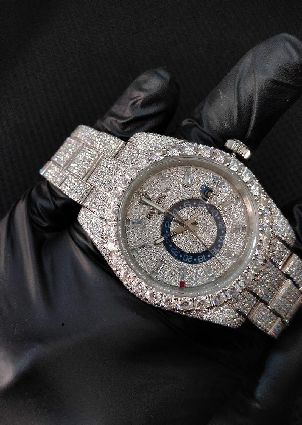 Iced Out Automatic Movement Customized Moissanite Diamond Watch