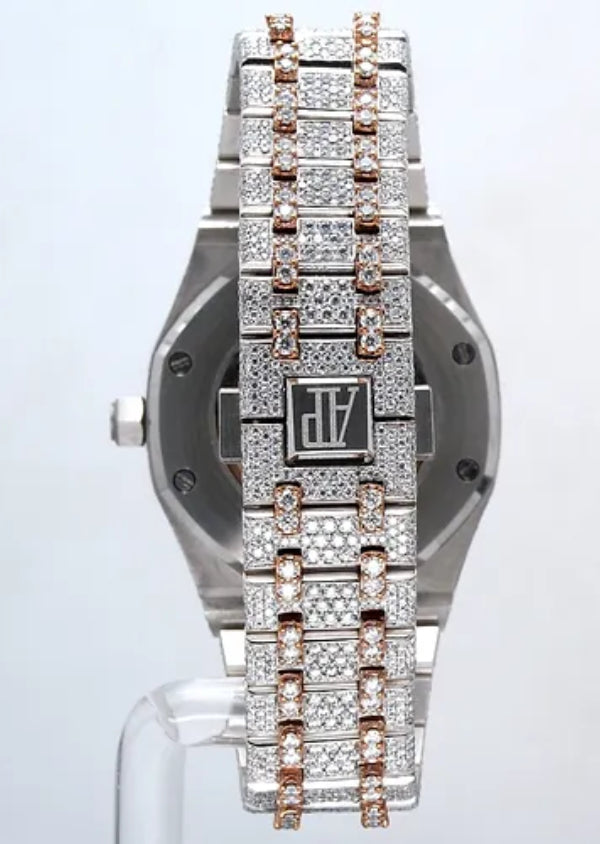 Fully Iced Out Moissanite Diamond Men's Wrist Watch With Customized Pattern