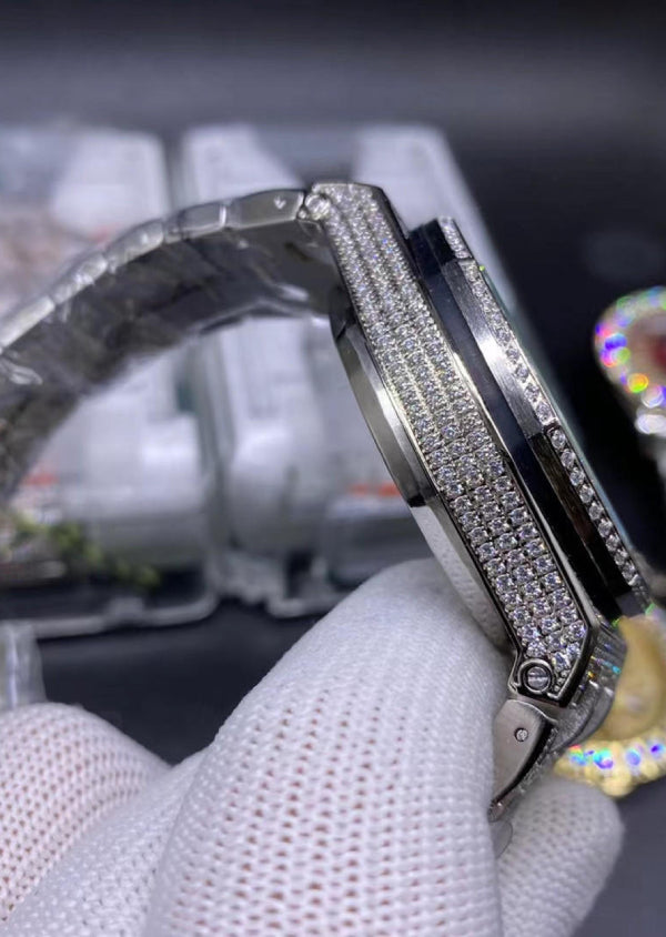 Automatic Movement Moissanite Diamond Hip Hop Watches for Men's