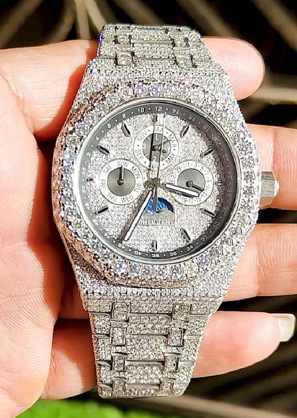 Luxury Hip Hop Full Moissanite Diamond Watch for Celebrity Unique Gift Watch for Father