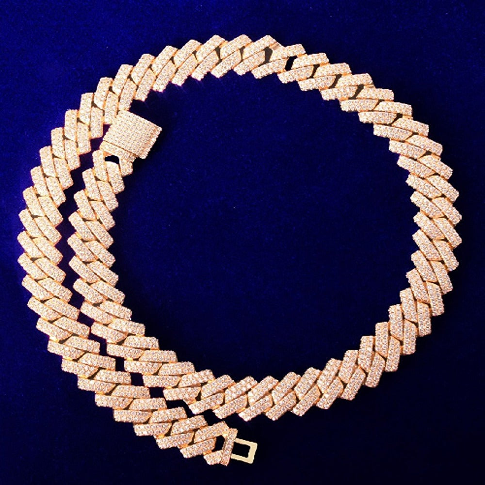 Moissanite Iced Out Cuban Link Hip Hop Necklace