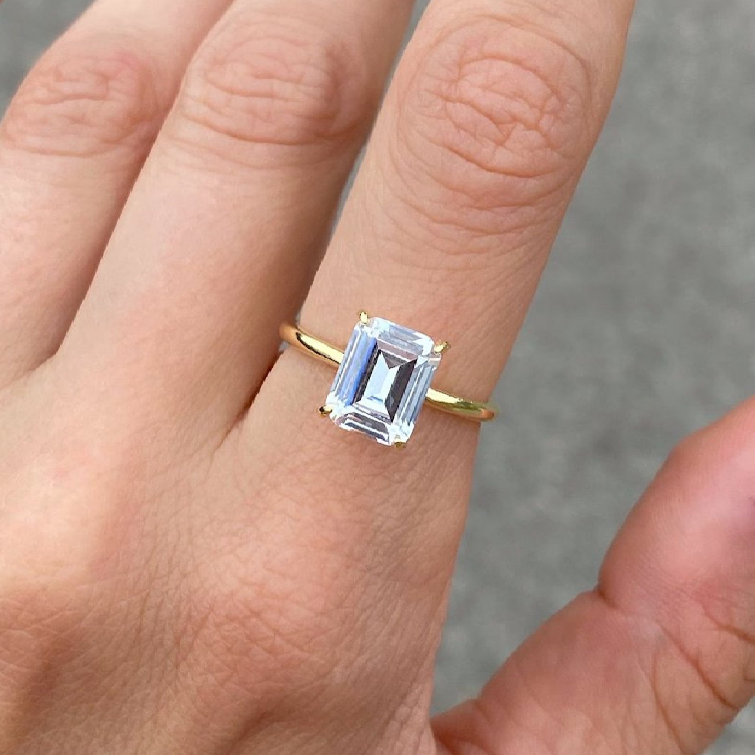 Emerald Cut Solitaire Engagement Ring