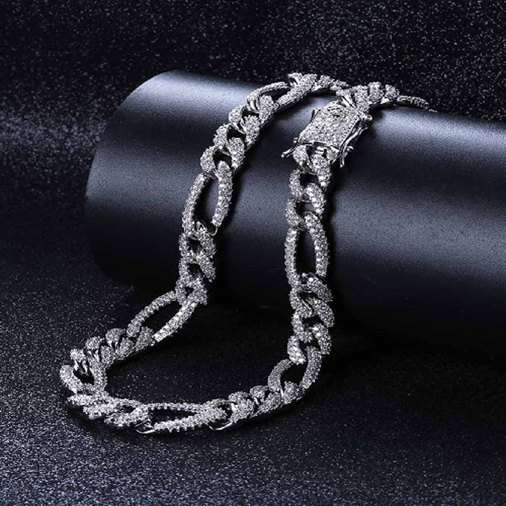 VVS Moissanite Iced Out Figaro Hip Hop Chain For Men's