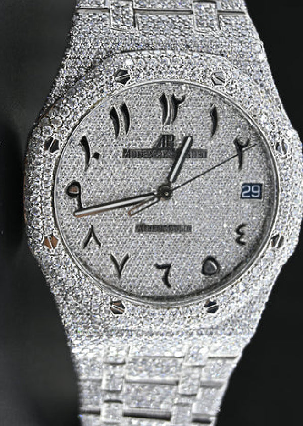 Moissanite Diamond Iced Out Stainless Steel Hip Hop Luxury Watch for Him