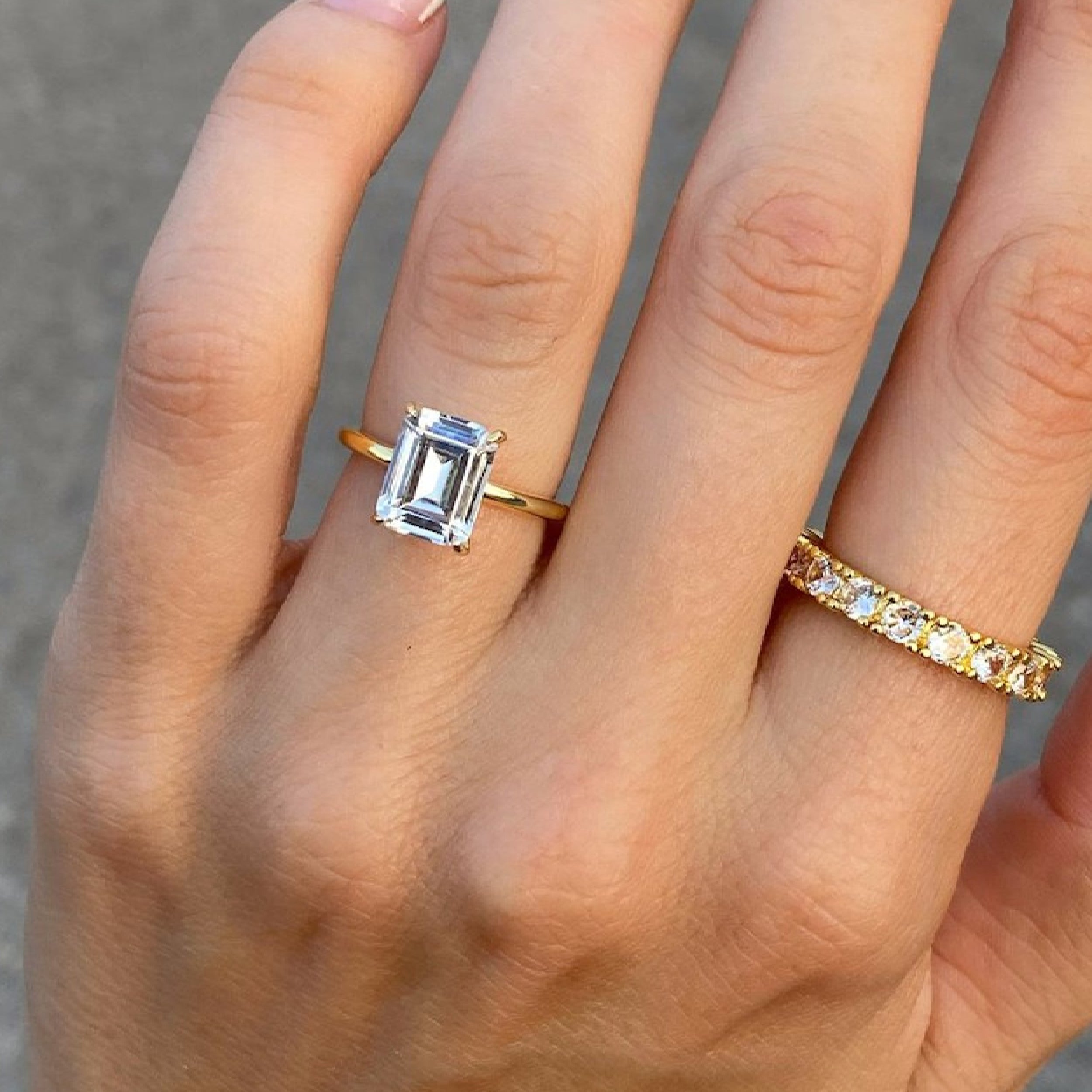 Emerald Cut Solitaire Engagement Ring