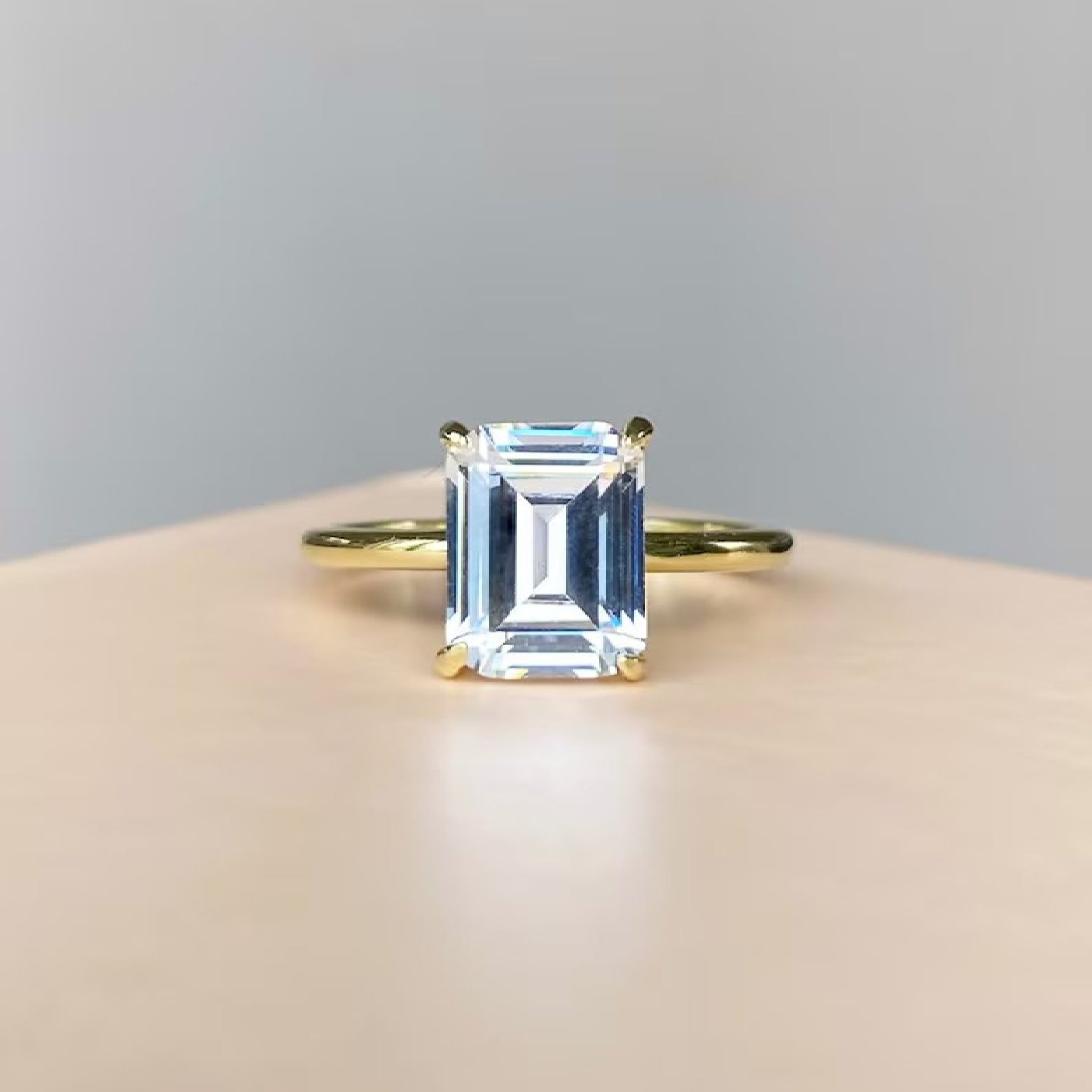 Emerald Cut Solitaire Engagement Ring