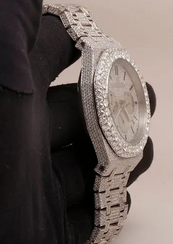 Skeleton Dial AP Moissanite Diamond Hip Hop Luxury Men's Watch