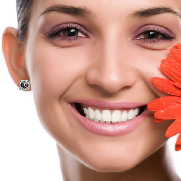 Moissanite Asscher Cut Push Back Stud Earrings