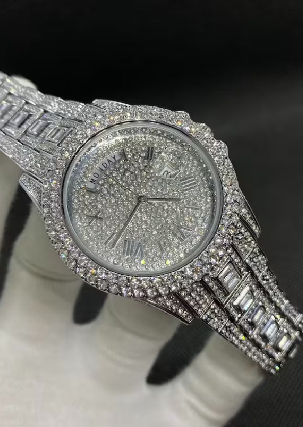 Iced Out Moissanite Diamond Customized Watch for Men's