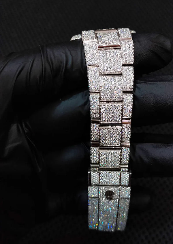 Iced Out Automatic Movement Customized Moissanite Diamond Watch