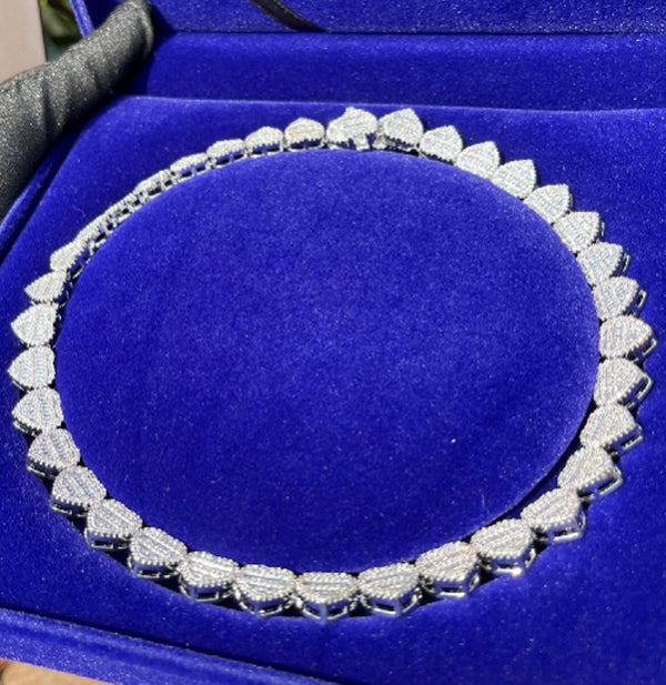 Iced Out Heart Shape Moissanite Diamond Hip Hop Luxury Chain Necklace