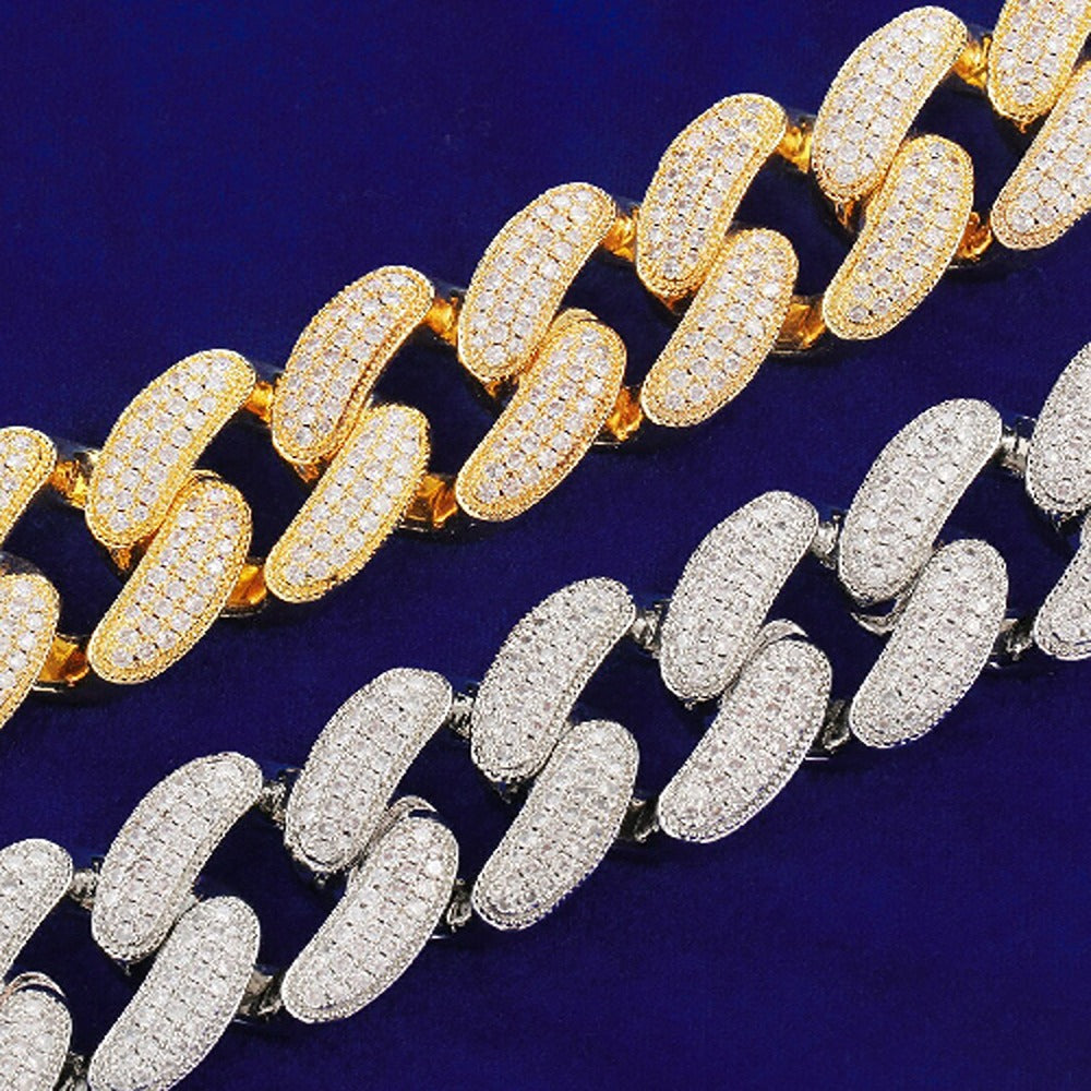 Moissanite Iced Out 22MM Cuban Link Chain For Men's