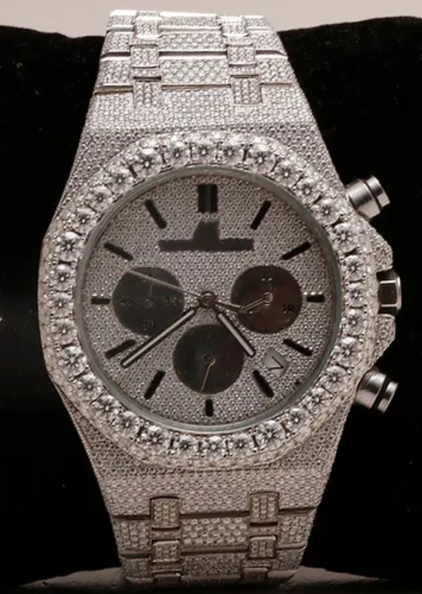 Skeleton Dial Moissanite Diamond Hip Hop Luxury Men's Watch