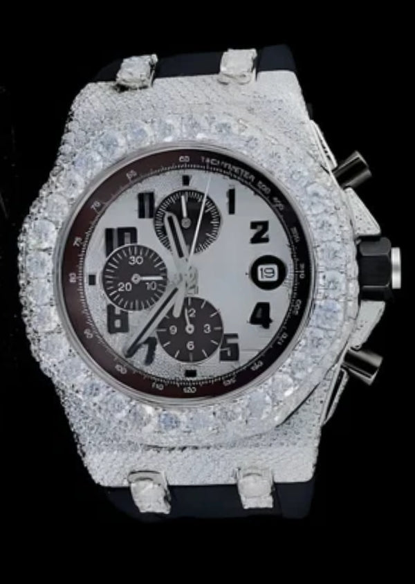 AP Luxury Leather Belt Iced Out Watches for Christmas Gift