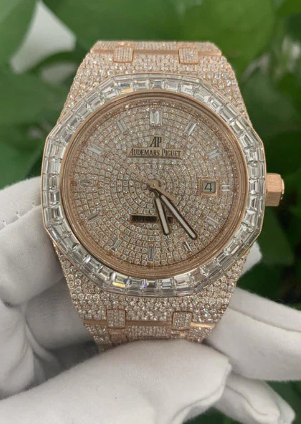 Baguette Cut Iced Out Moissanite Hip Hop Luxury Watch Gift for Groom