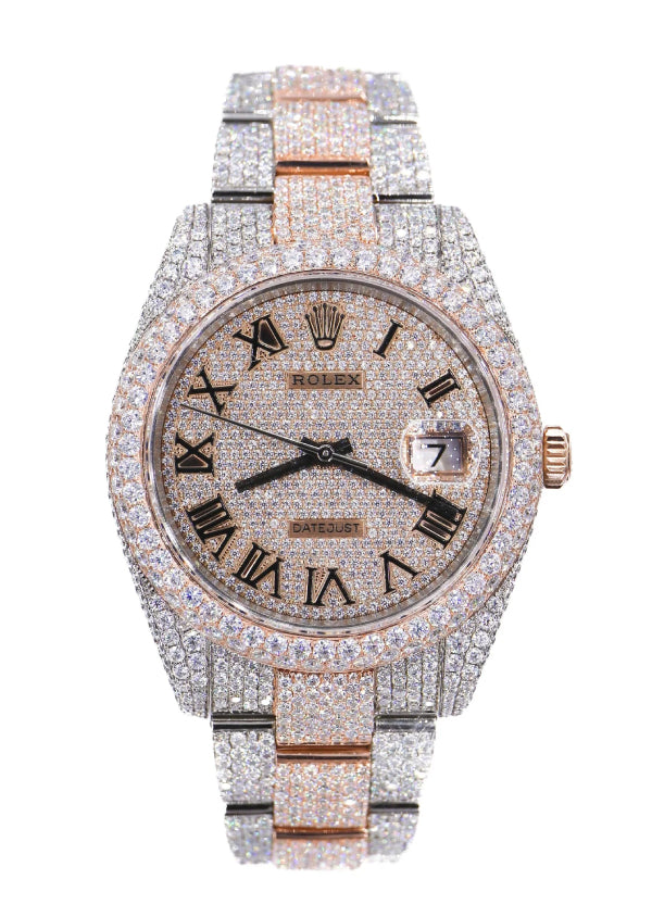 Dual Tone Moissanite Diamond Rolex Hip Hop Luxury Watches