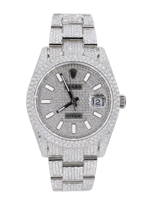 Iced Out Hip Hop Bust Down Luxury Handmade Men’s Stainless-Steel Watch.