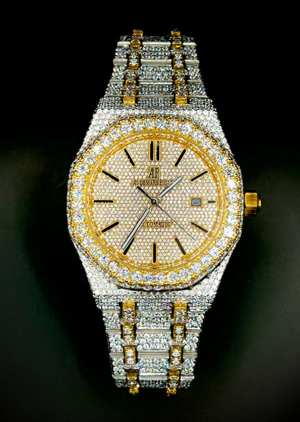 Moissanite Men's Wrist Watch, Iced Out Luxury Watch For Him, Hip Hop Jewelry For Him
