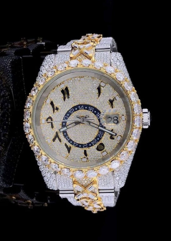 Handcrafted Moissanite Diamond Automatic Luxury Watches for Christmas Gift
