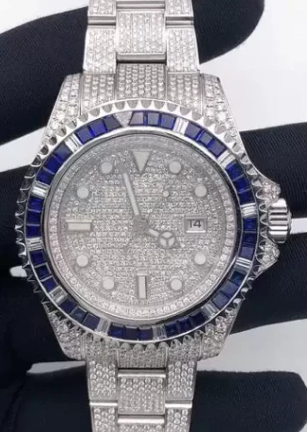 Iced Out Handmade Moissanite Diamond Rolex Luxury Watch