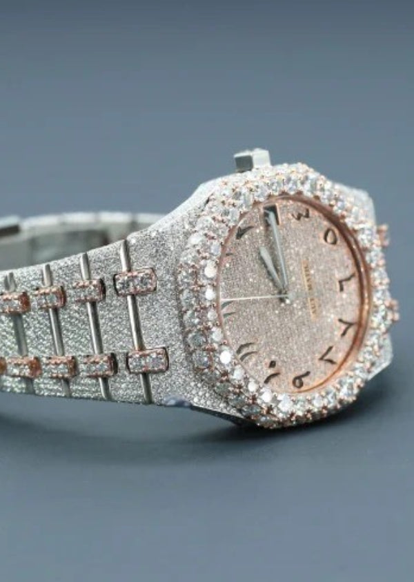 Stainless Steel Iced Out Moissanite Celebrity Watch