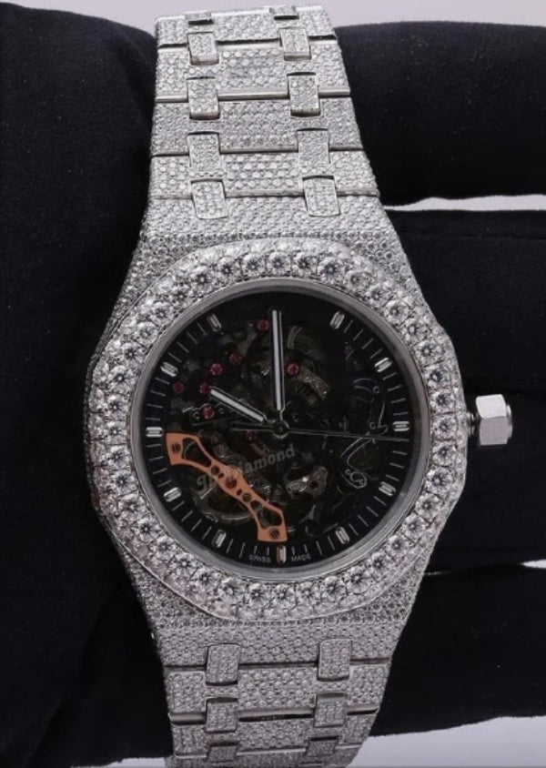 Black Dial Moissanite Diamond Full Iced Out AP Luxury Watches