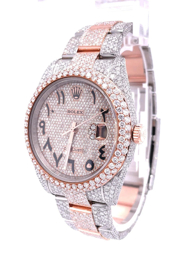 Dual Tone Moissanite Diamond Hip Hop Luxury Watches For Him