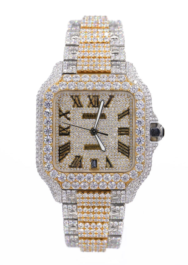 Cartier Fully Iced Out Moissanite Diamond Luxury Watches