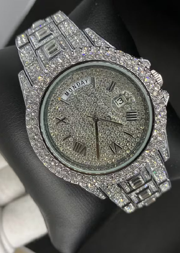 Iced Out Moissanite Diamond Customized Watch for Men's