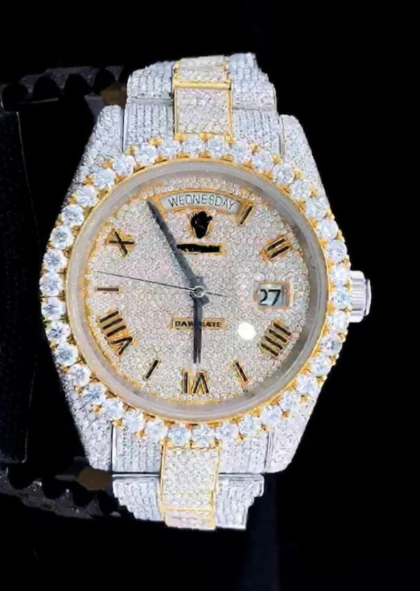 Fully Iced Out Moissanite Diamond Rolex Luxury Watches for Men's