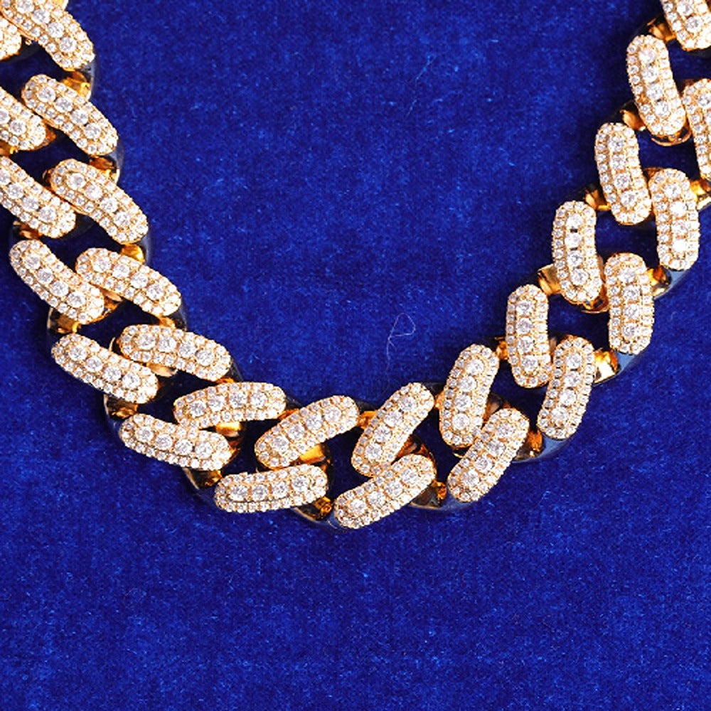 Iced Out Moissanite Cuban Link Chain For Him