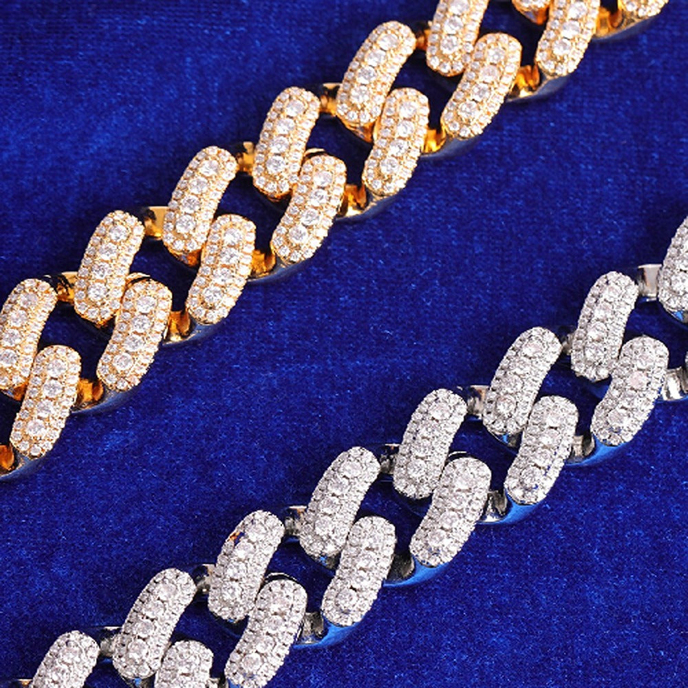 Iced Out Moissanite Cuban Link Chain For Him