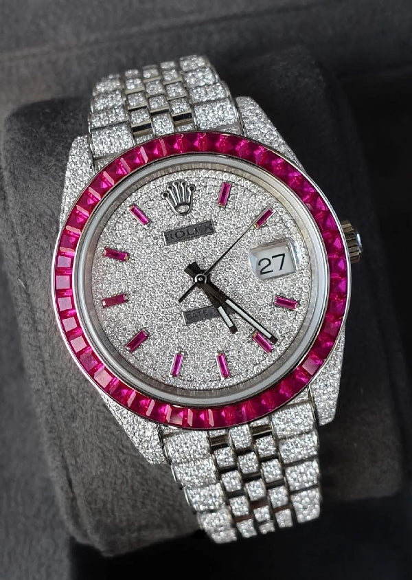 Rolex Datejust Pink Diamond Iced Out Watch Gift for Her/Him Womens Watch