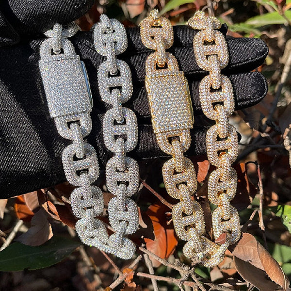 Iced Out Moissanite G Link 20MM Hip Hop Chain Necklace