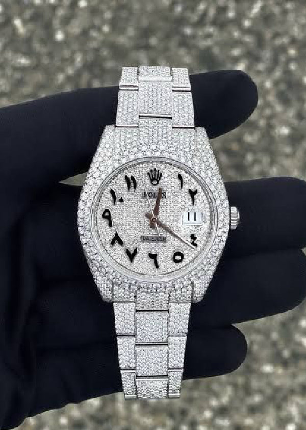 Rolex Datejust Iced Out Moissanite Diamond Watch for Him