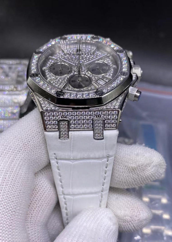 Iced Out Moissanite AP Luxury Watch for Men's