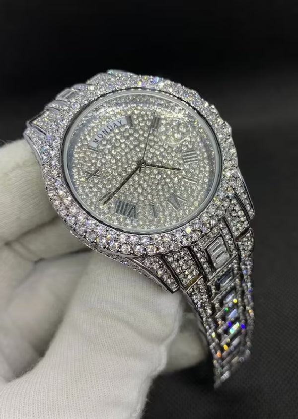 Iced Out Moissanite Diamond Customized Watch for Men's