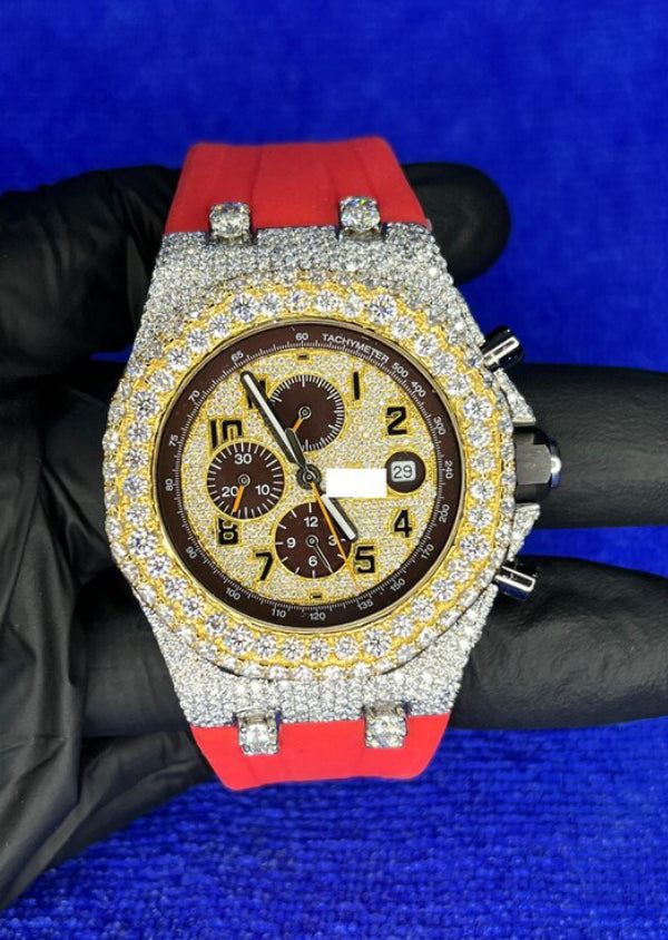 Leather Belt Hip Hop Diamond Watches