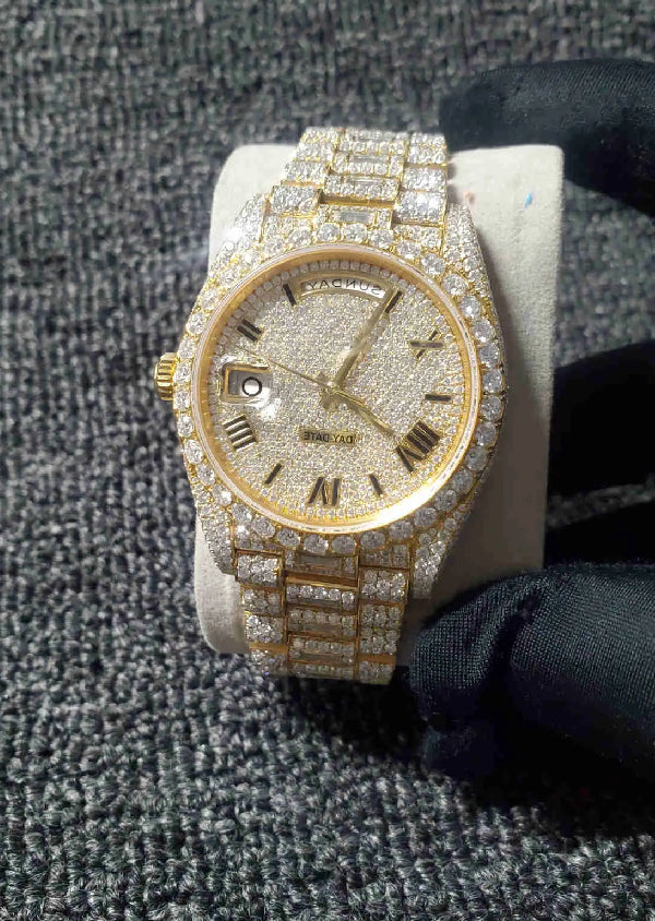 Iced Out Rolex Moissanite Hip Hop Luxury Watch Gift for Him