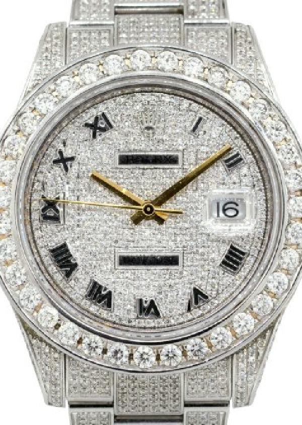 Iced Out Moissanite Diamond Customized Rolex Watch