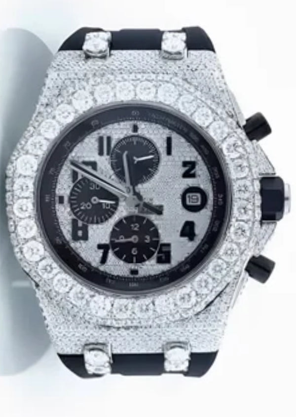 AP Luxury Leather Belt Iced Out Watches for Christmas Gift