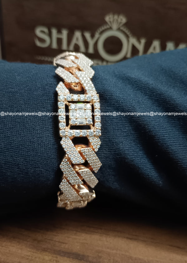 Iced Out Hip Hop Jewelry for Him Moissanite Cuban Bracelet