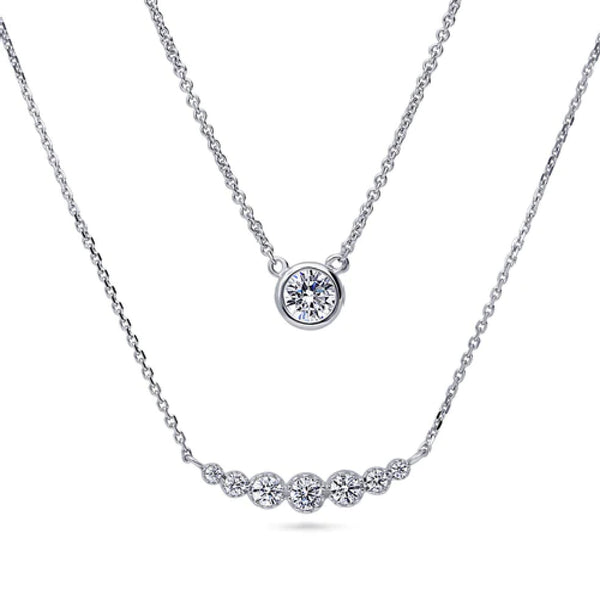 Round Cut Bezel Set Solitaire Pendant