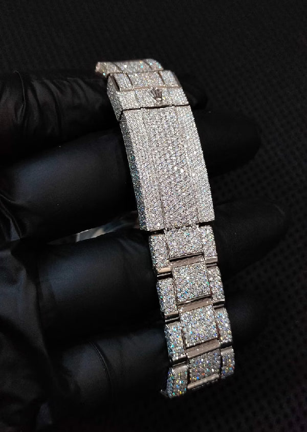 Iced Out Automatic Movement Customized Moissanite Diamond Watch